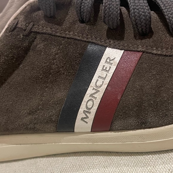 MONCLER Grey Suede Sneakers - Picture 6 of 7